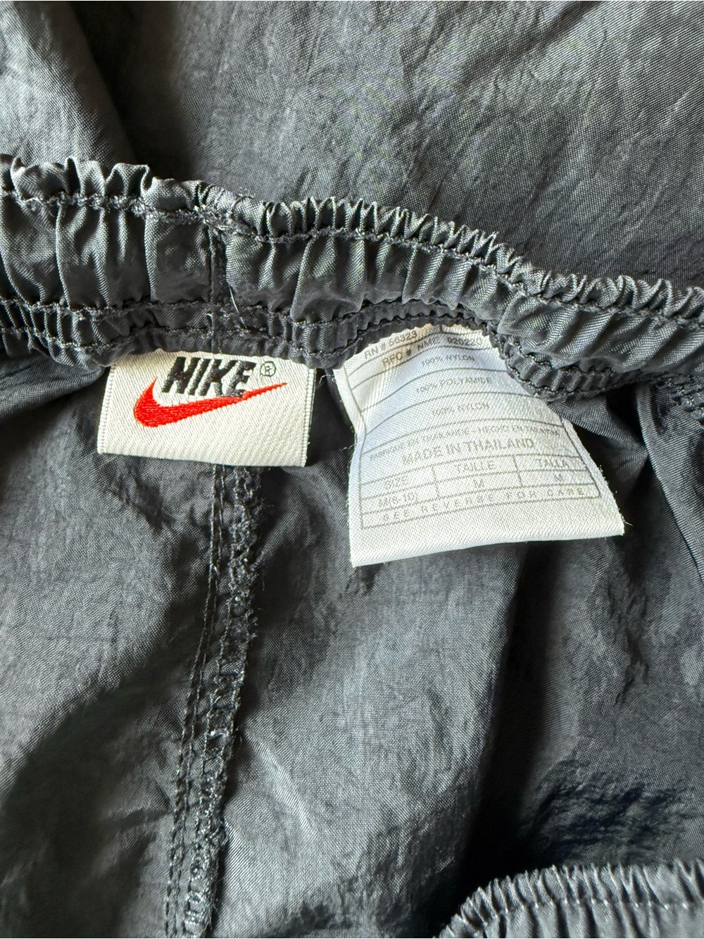 NIKE Black Nylon Swishy Drawstring Shorts, Size Medium - Picture 3 of 3
